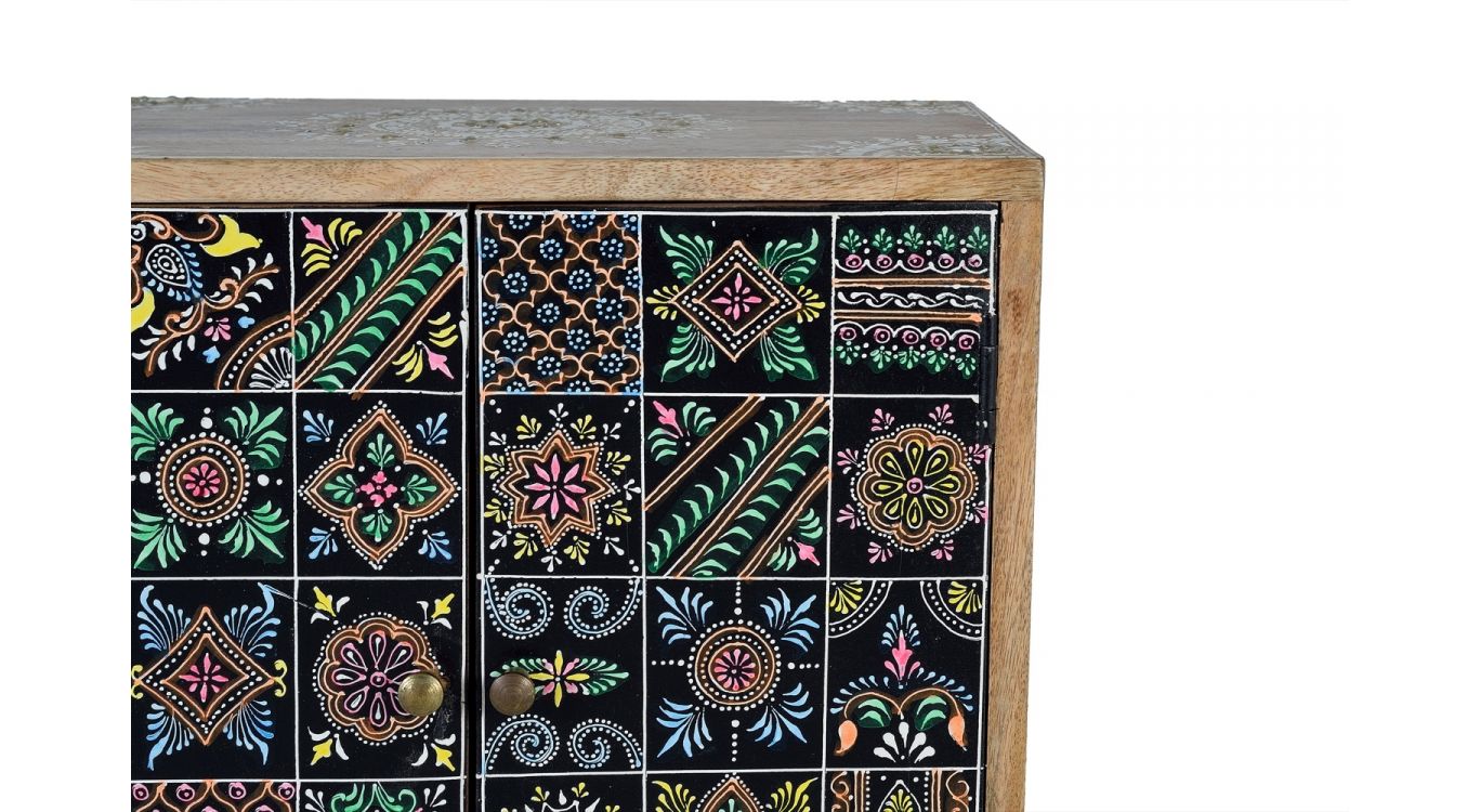 Table de chevet 1 tiroir bois marron 43x30x60cm