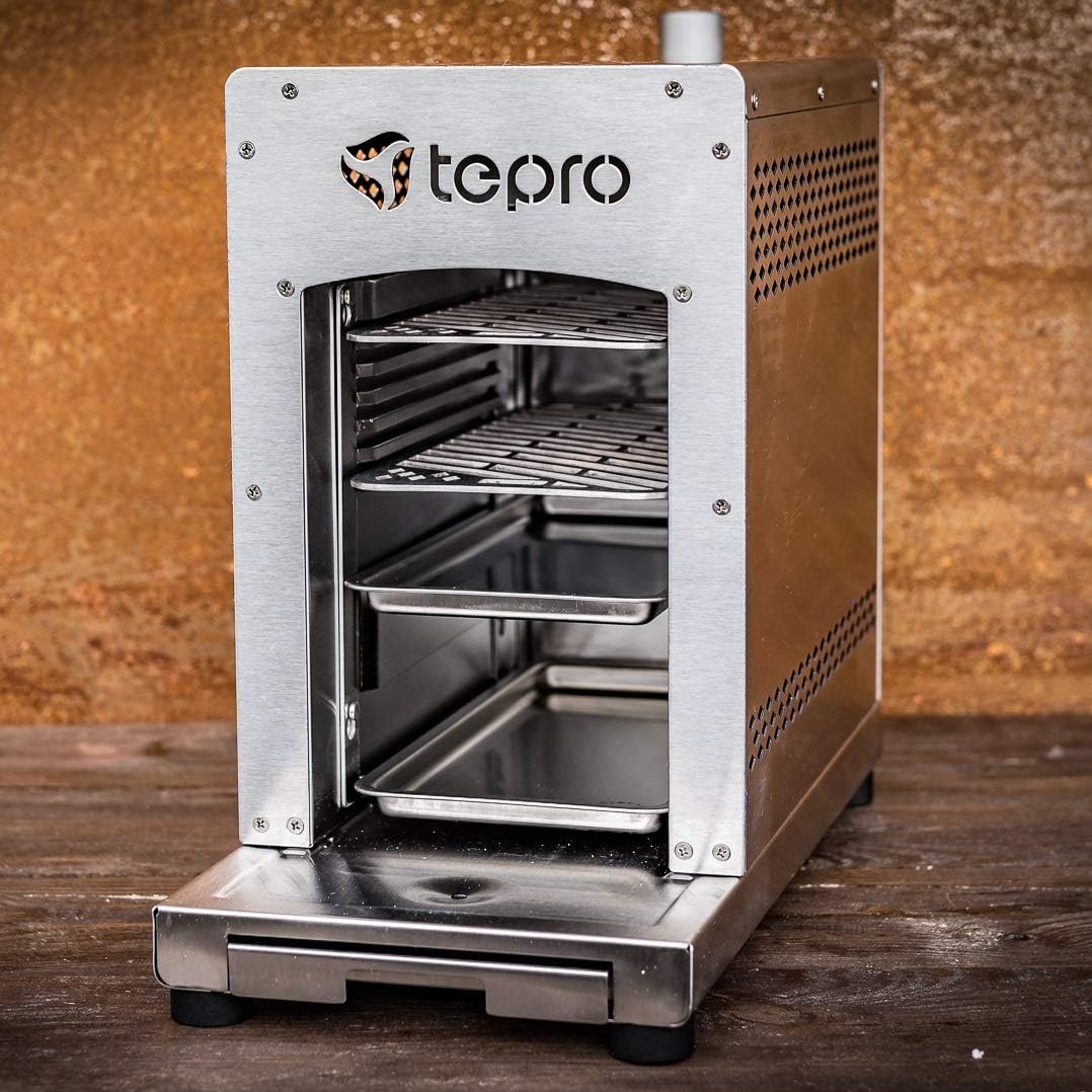 tepro 3184 Gasgrill Toronto Steakgrill, Keramik-Infrarotbrenner max. 3 kW & 8413 Abdeckhaube Universal für Steakgrill, anthrazit (58,5 x 28,5 x 39 cm)