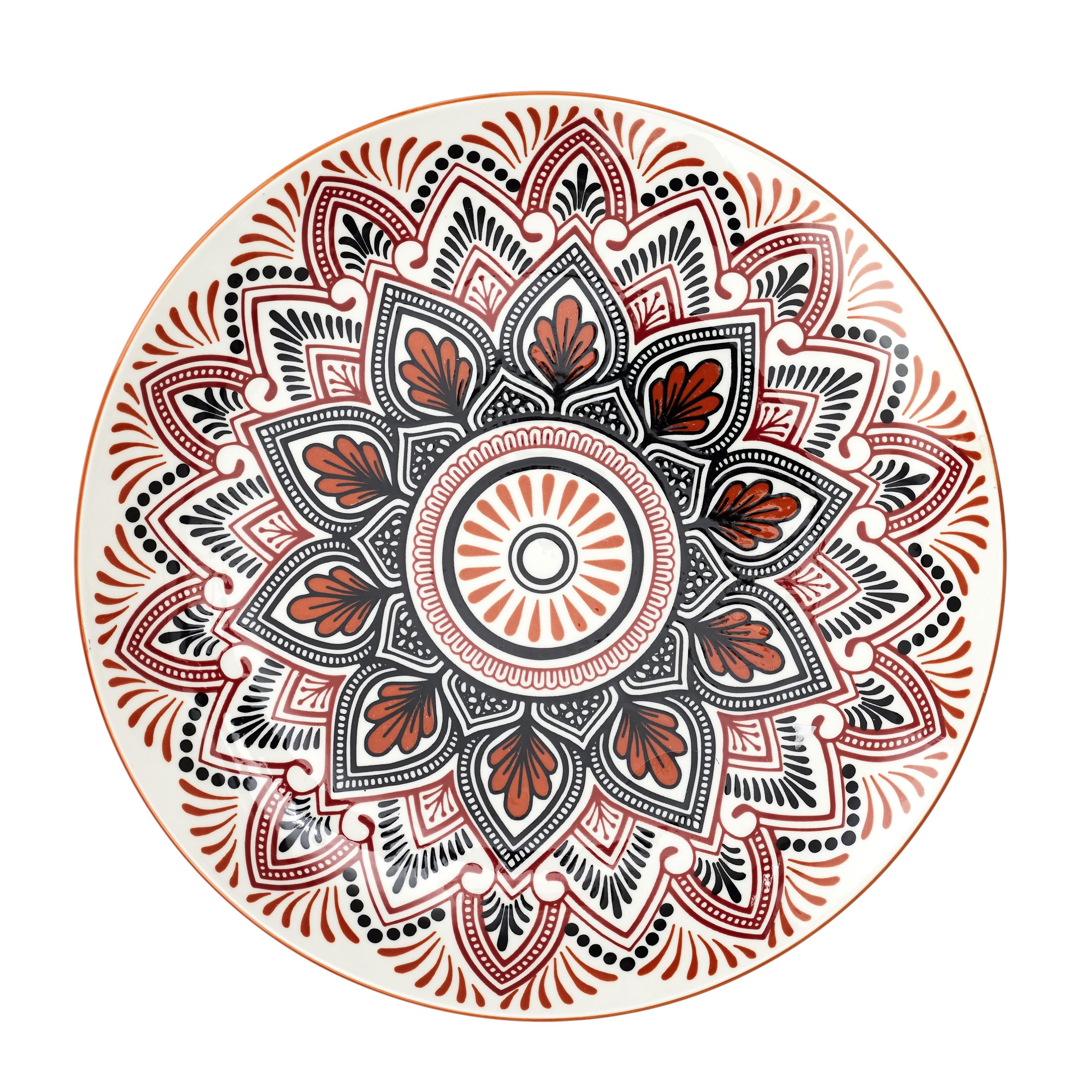 ASSIETTE MANDALA ORANGE D.26CM