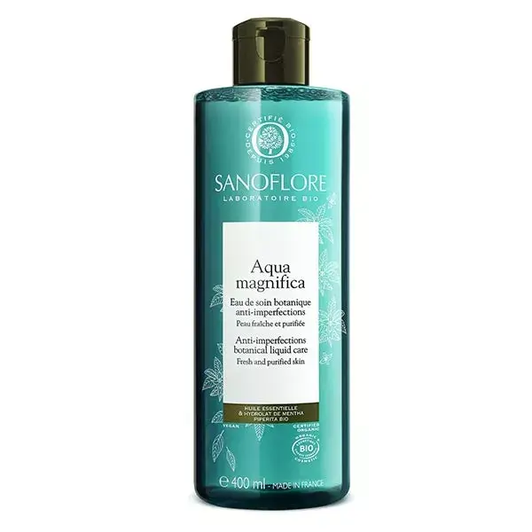 Loção facial botânica orgânica antiacne Sanoflore Aqua Magnifica 400ml