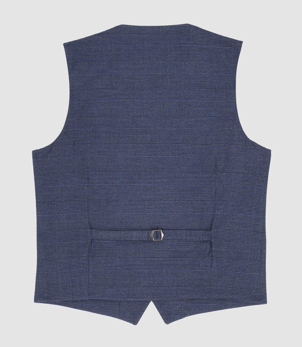 Gilet de costume effet Prince de Galles marine XSWING