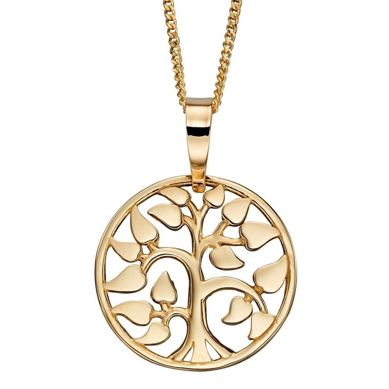 Collier arbre de vie en or jaune 375/1000