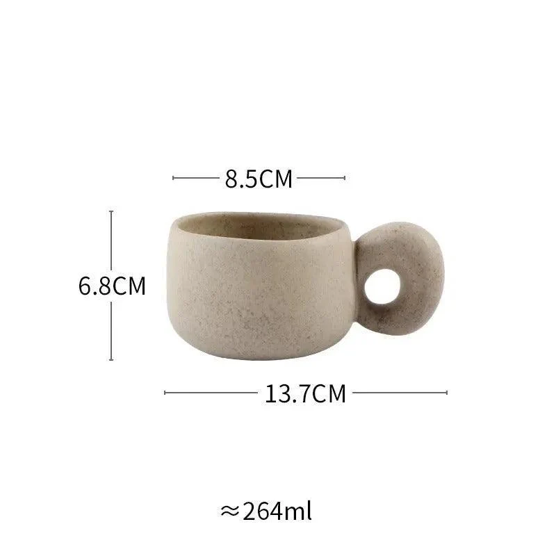 Modern Japanese Stoneware Retro Coffee Mug | Aesthetic Decorative Cups Kitchenware
