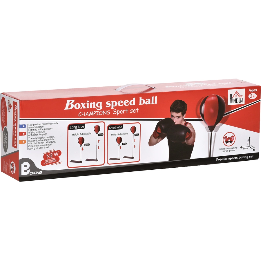 HOMCOM Aufblasbarer Punchingball mit Kinder-Boxhandschuhen bunt