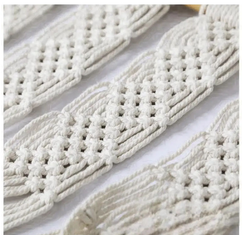 (70x50cm) Makramee Pflanzenaufhänger Wand Dekoration Hygge Lifestyle Geknüpftes Boho Accessoire