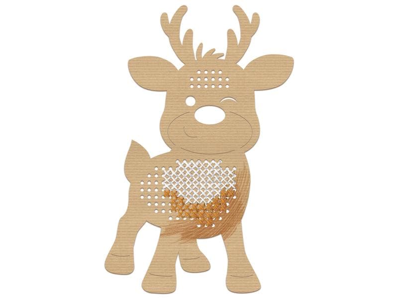 URSUS Bastelset Kreuzstich-Motive Weihnachten 12 Stück Strickset für weihnachtliche Kreuzstich Motive