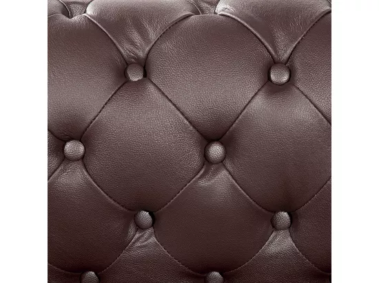Canapé 3 places en cuir marron CHESTERFIELD