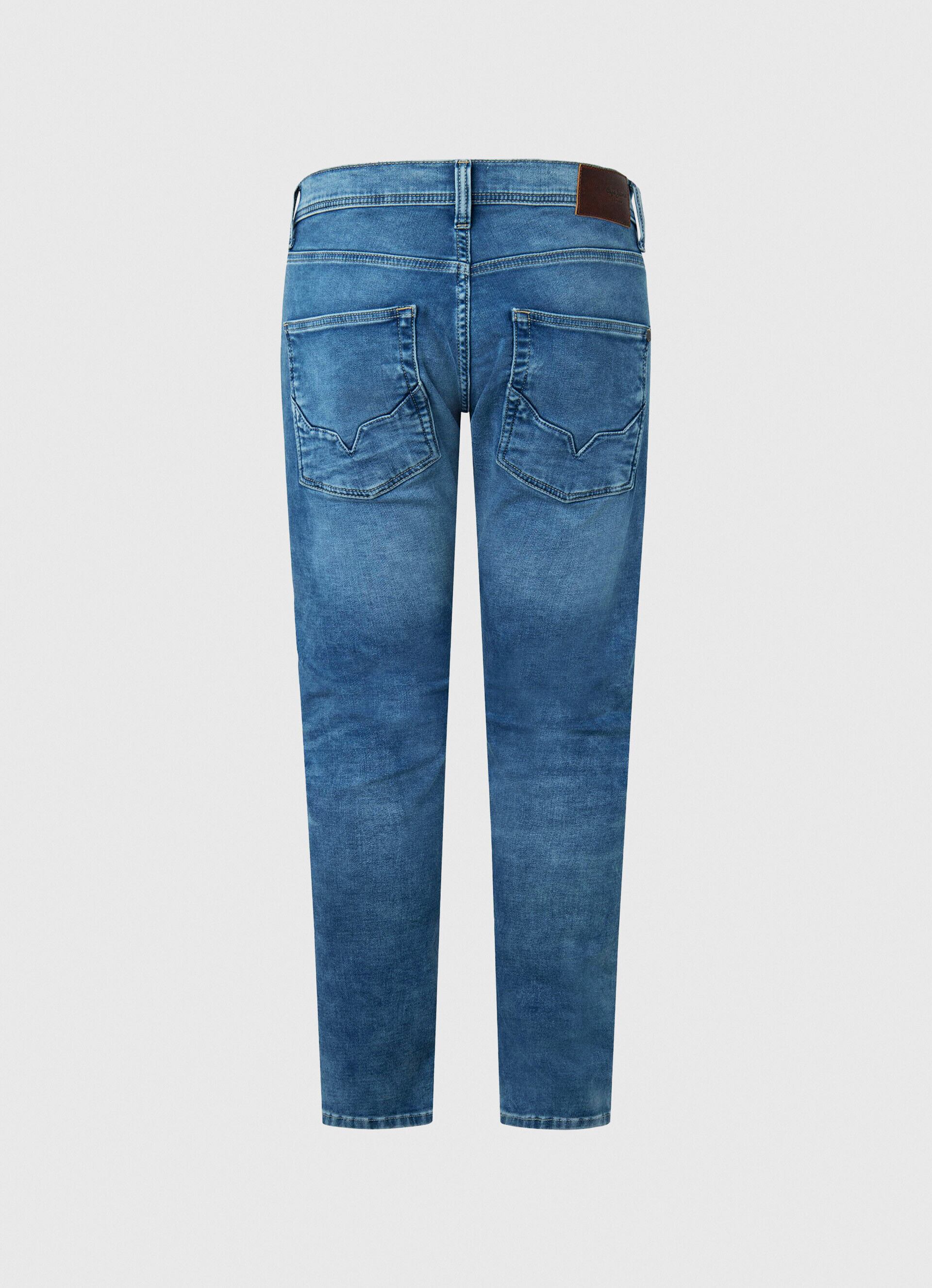 Calça jeans estilo esportivo com cintura regular - jeans