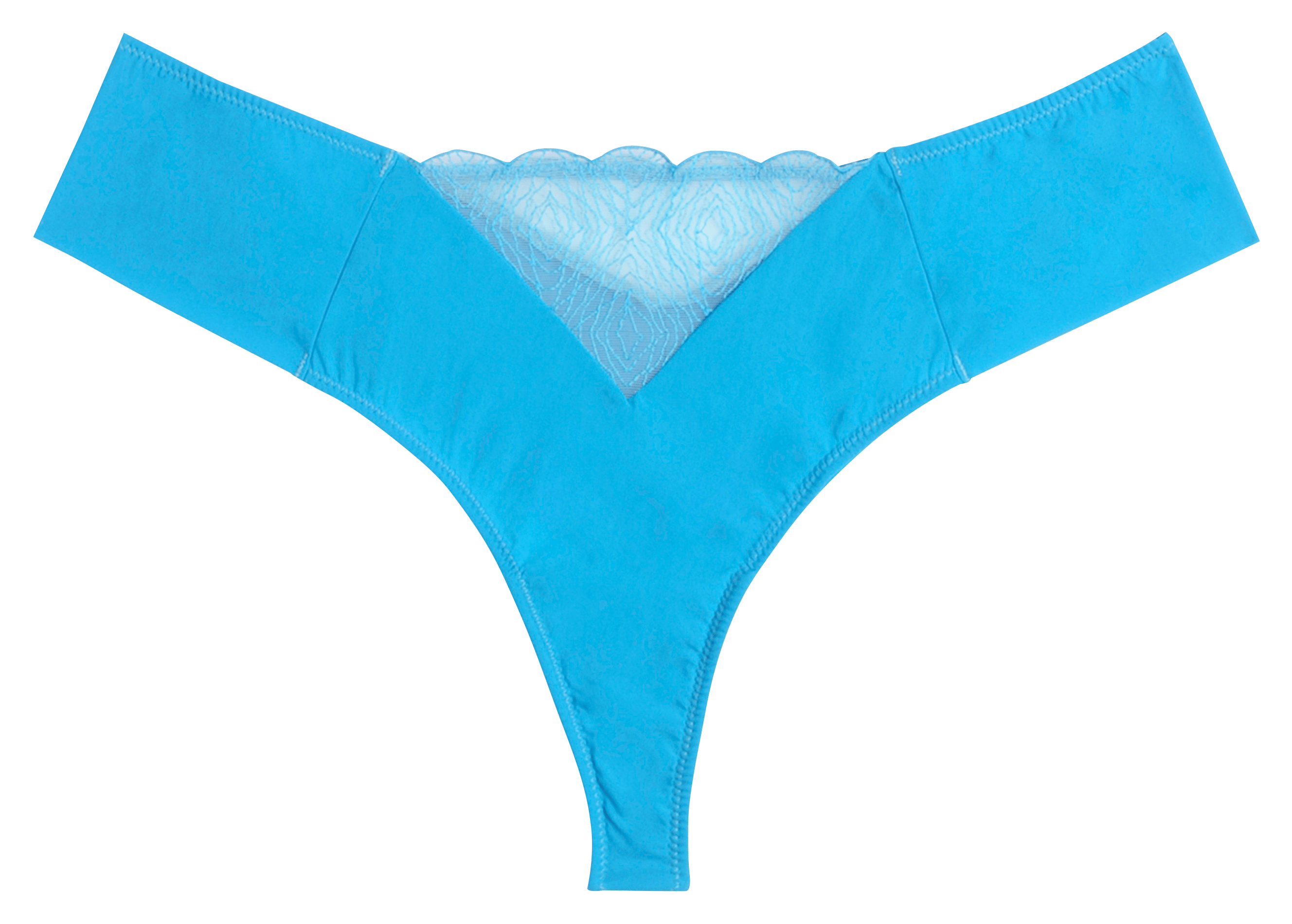 AZZURA - Tanga échancré avec dentelle | Bleu