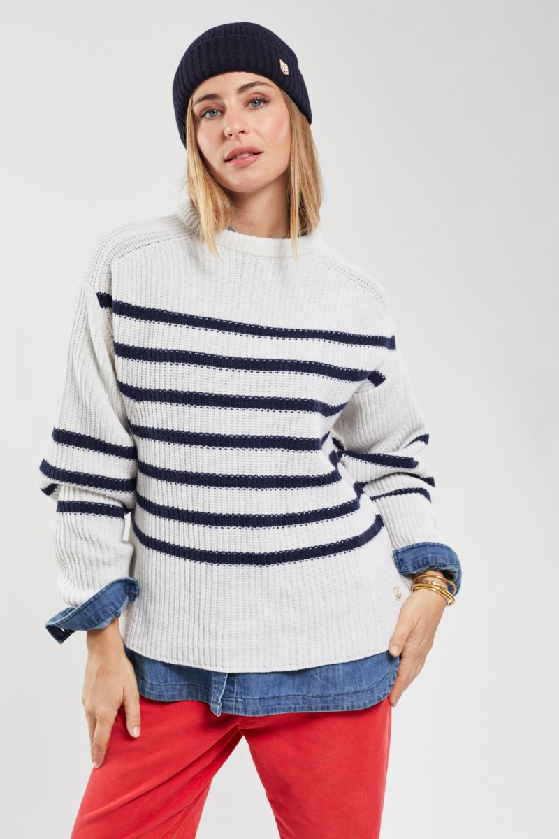 Pull côte perlée - laine