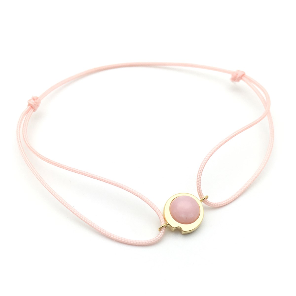 Bracelet cordon rose avec opale rose - BeJewels