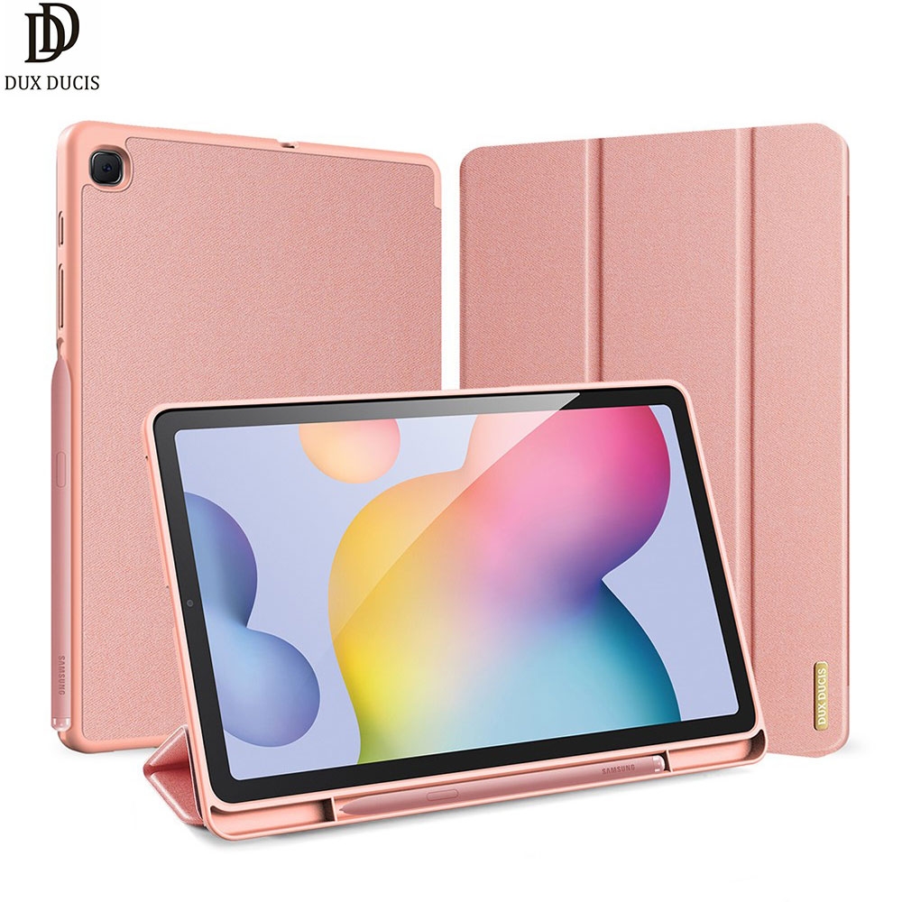 Samsung Galaxy Tab S6 Lite (2024/2022/2020) Tasche Smart Cover Hülle Stoff Design S-Pen Halterung - Rosa