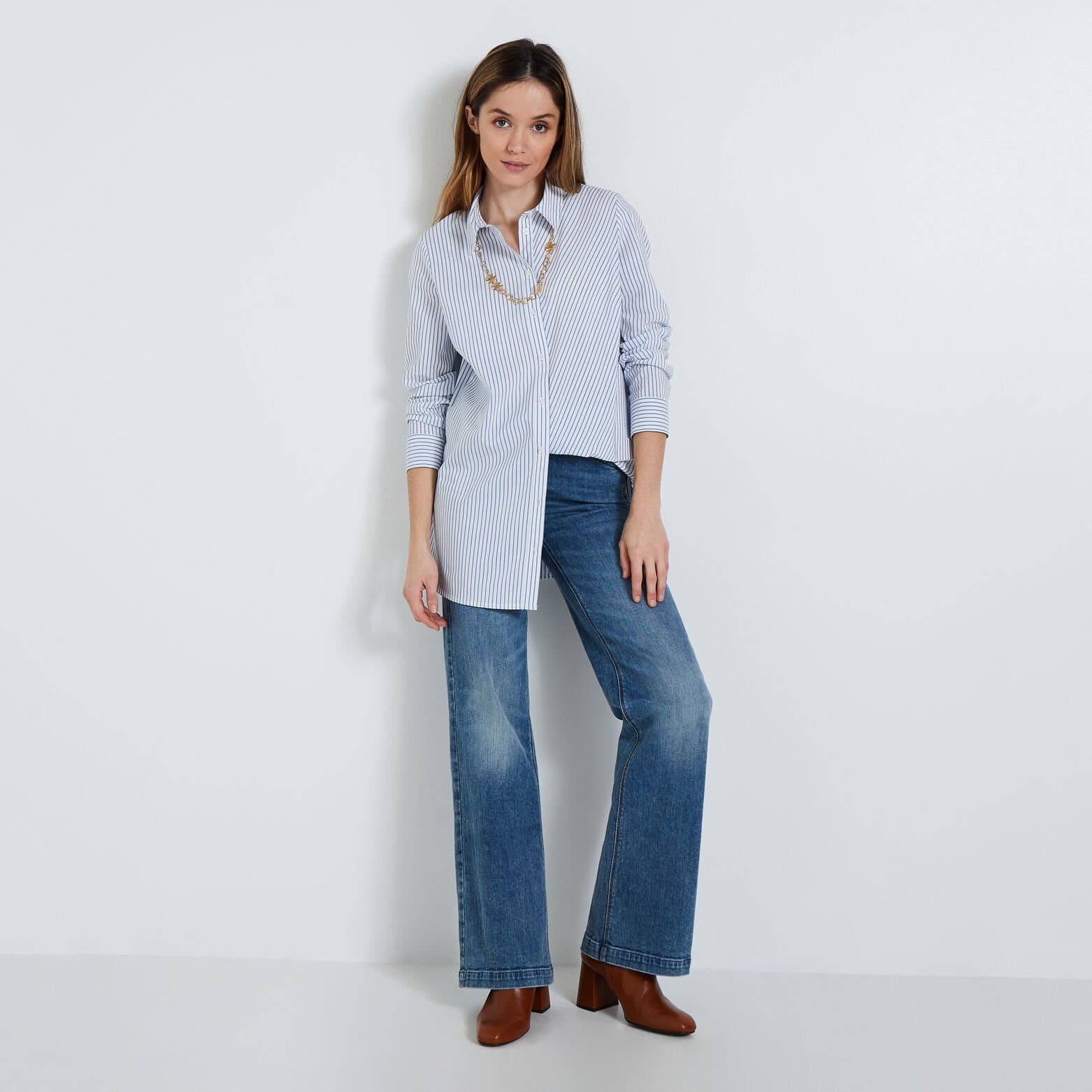 Chemise loose rayée femme