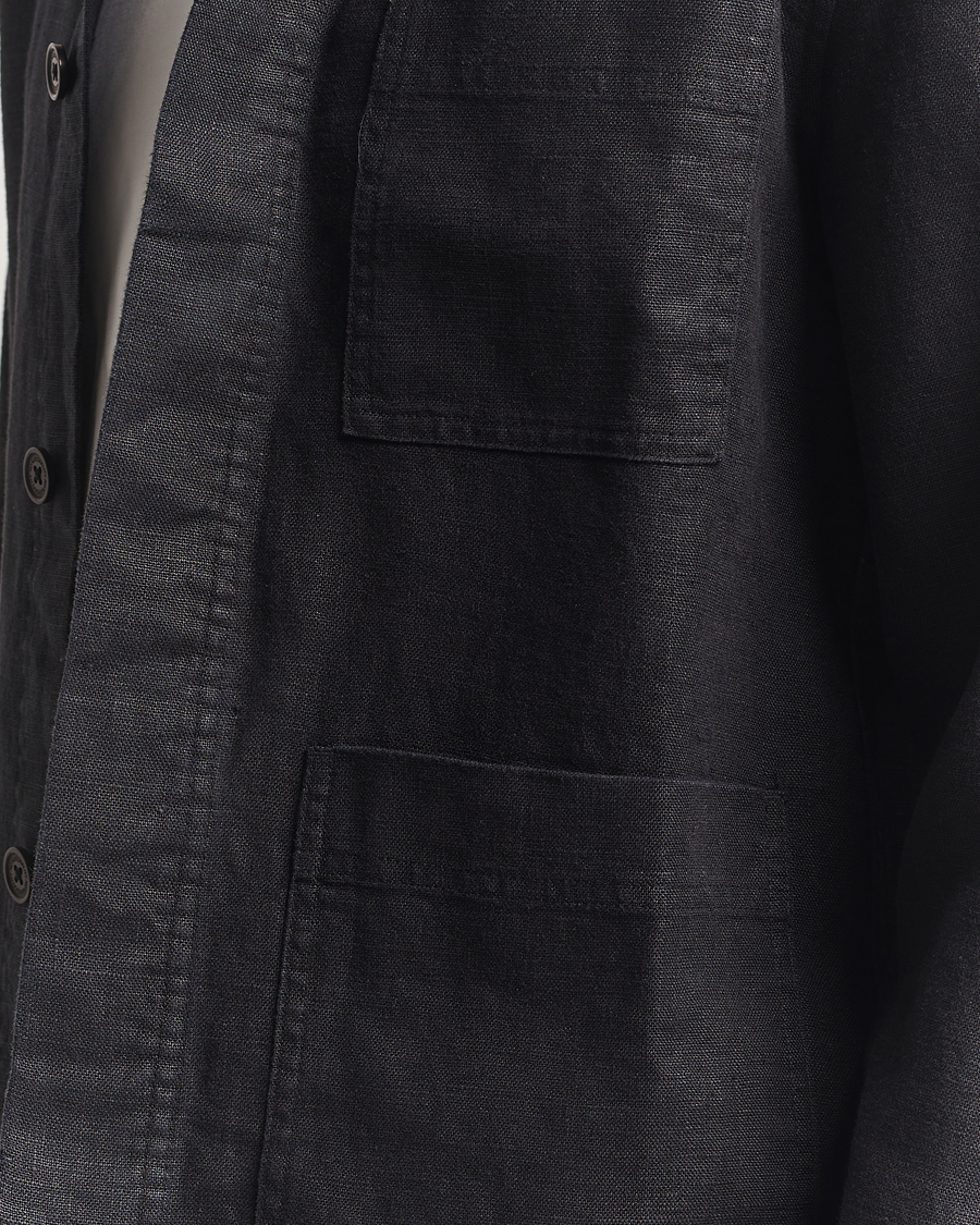NN07 Olav Linen Overshirt Black