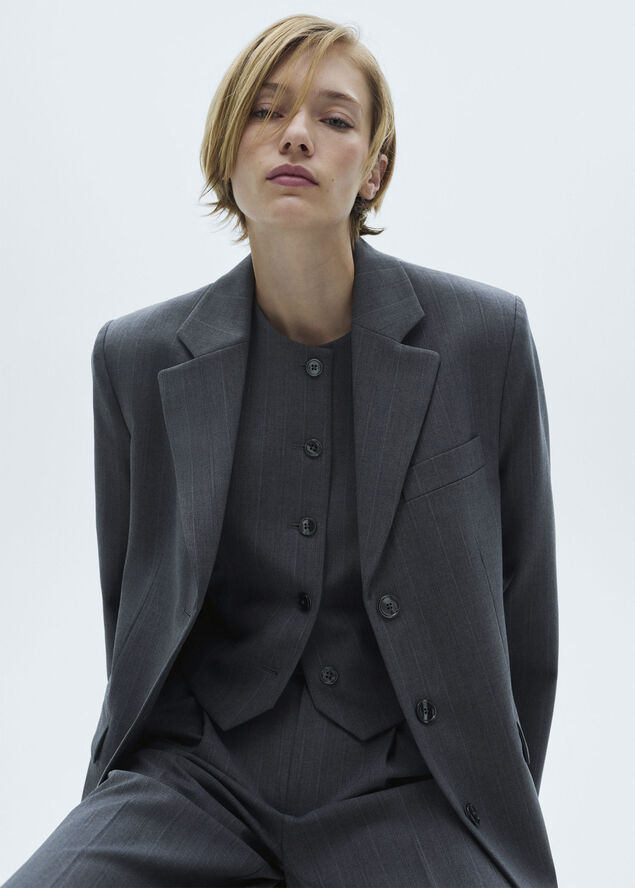 MANGO Pinstriped suit waistcoat 92