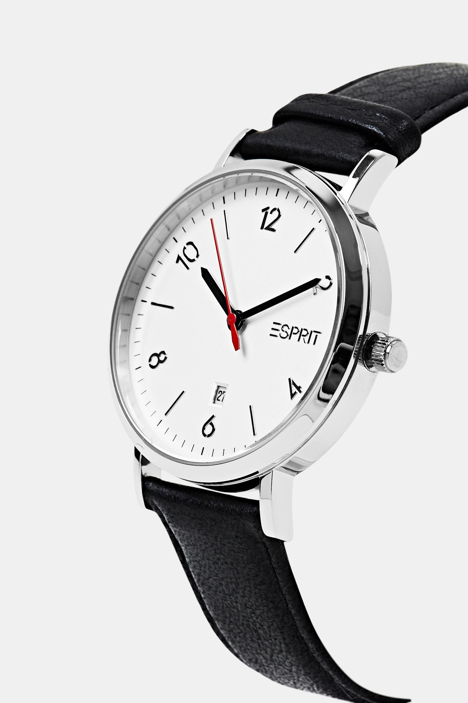 Montre acier inox, bracelet cuir