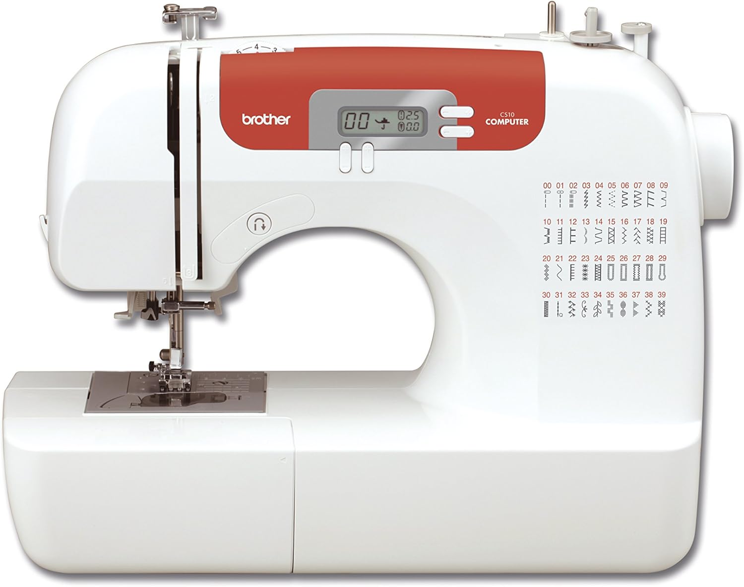Machine à coudre CS10S Machine à coudre éléctronique, Blanc/Rouge