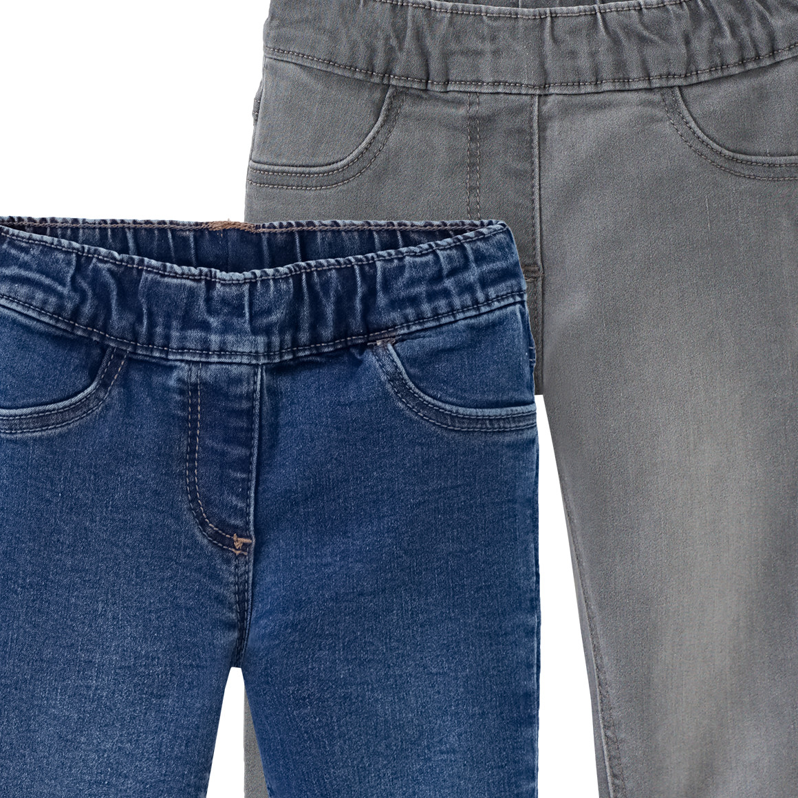 Famy 2 Mädchen Jeggings mit Stretch-Bund blau / grau