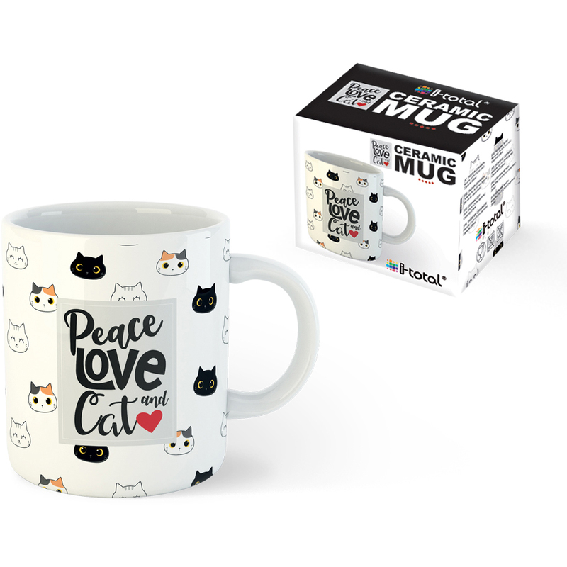 i-Total Tasse Cat, 295 ml, weiss, 1 Stück