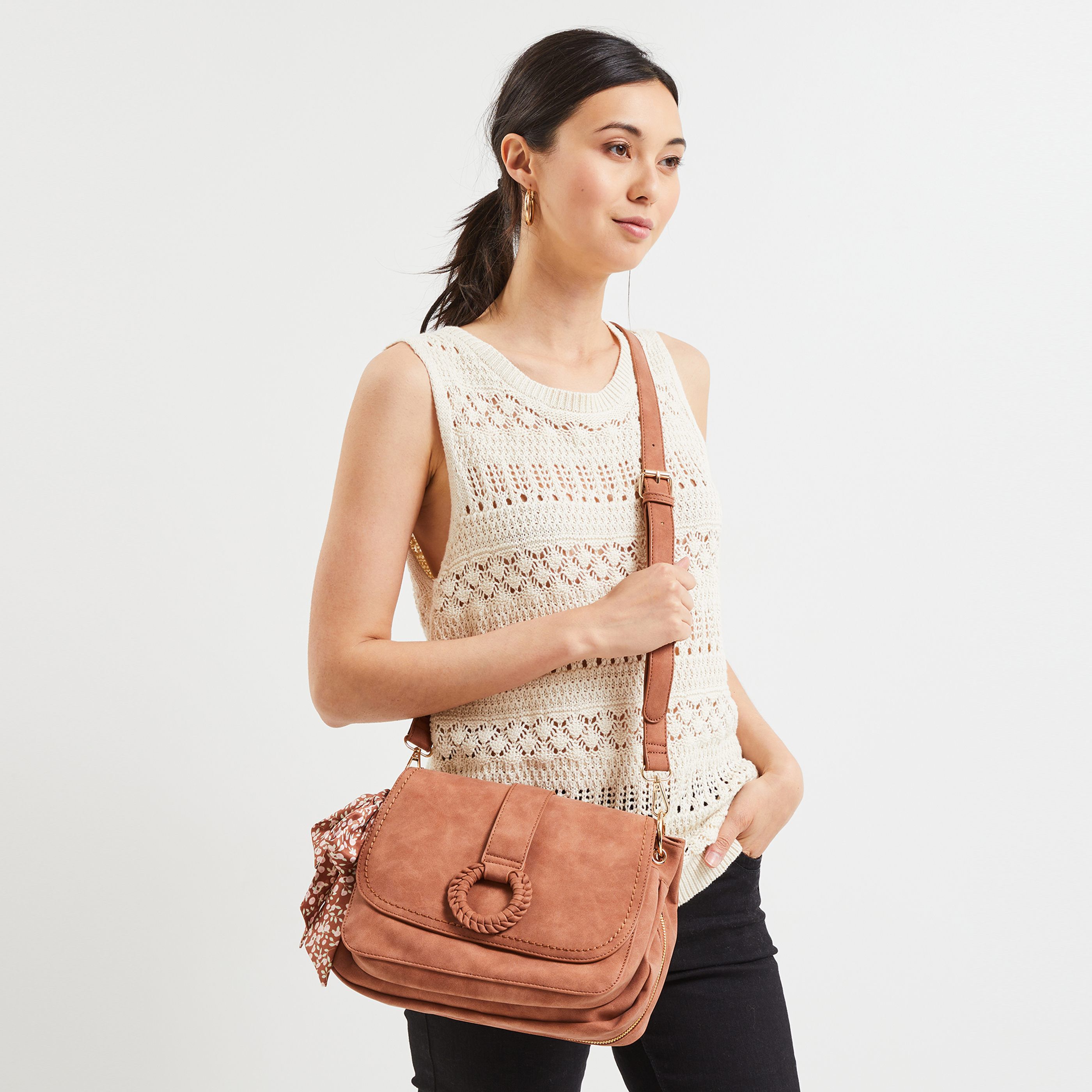 Sac besace femme - CAMEL