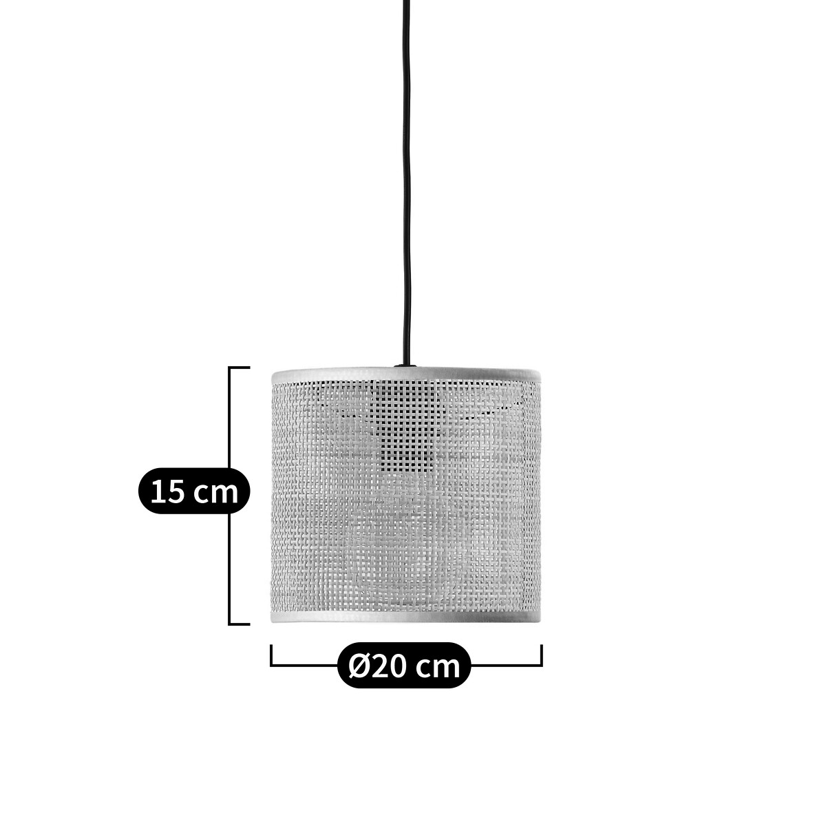 LA REDOUTE INTERIEURS<br>Candeeiro suspenso / Abajur em rattan Ø20 cm, Dolkie