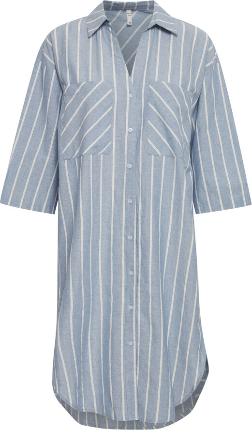 PULZ Jeans PZMATHILDA Long Shirt Kentucky blue striped