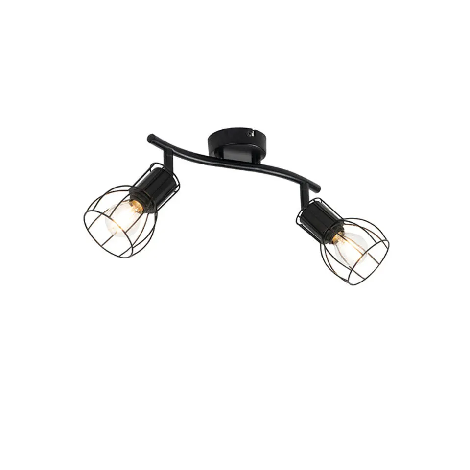 Qazqa opbouwspots botu zwart e14