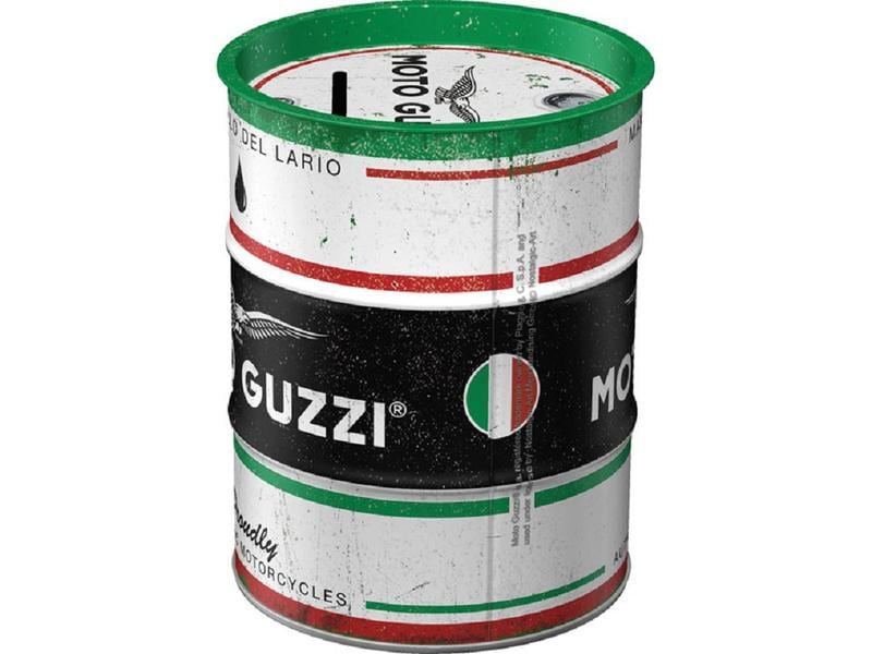 Nostalgic Art Spardose Moto Guzzi Schriftzug Sparkasse in Ölfass-Form