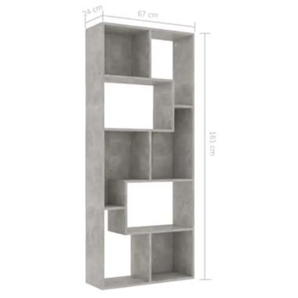 vidaXL - Boekenkast - Grijs - Bewerkt hout