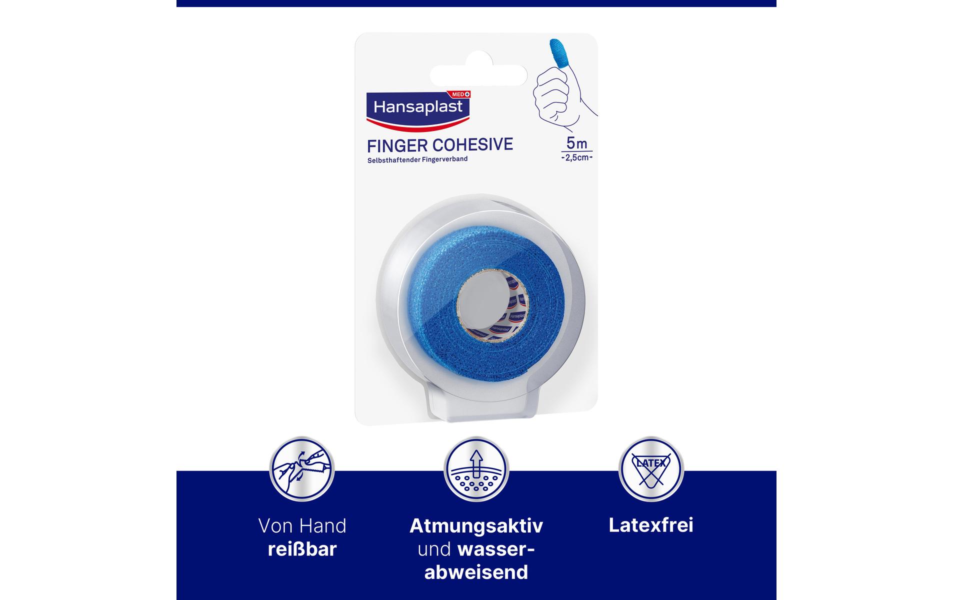 Selbsthaftender Fingerverband 2.5 cm x 5 mWasserabweisender Verband für die Wundversorgung kleinerer Wunden an den Fingern