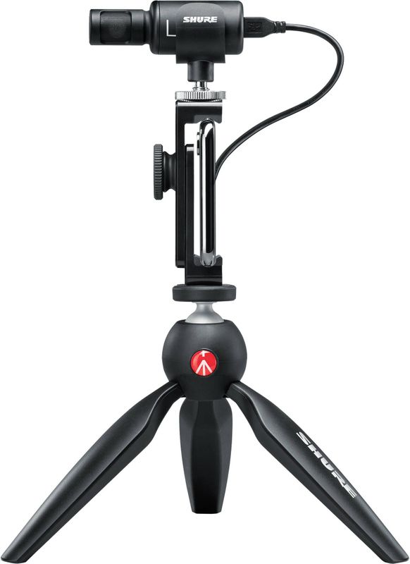 Shure MV88+ - Digitale Stereo Condensormicrofoon - Voor iPhone en Android - Inclusief Manfrotto Pixi Tripod