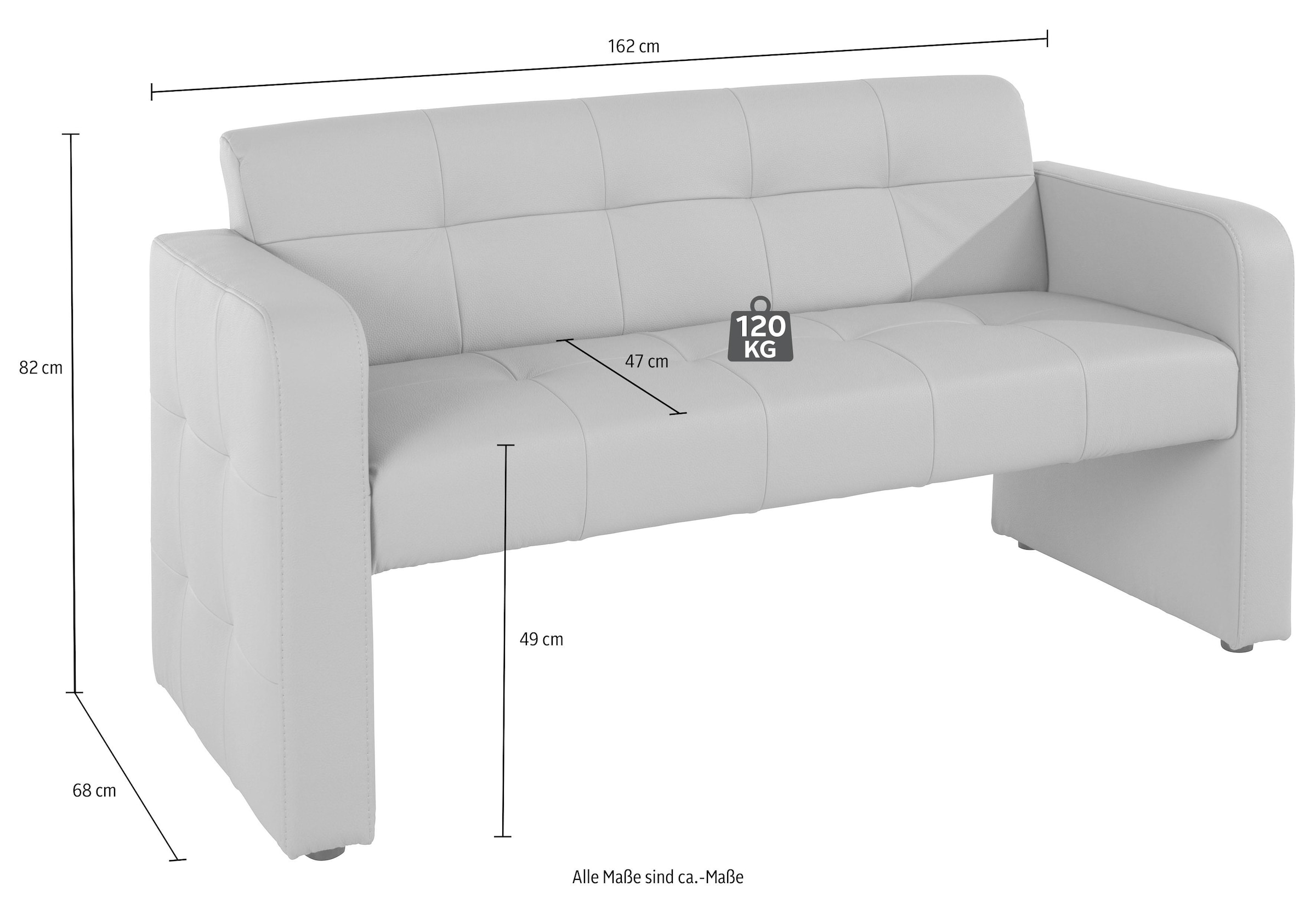 exxpo - sofa fashion Polsterbank »Barista Küchensofa, Sitzhöhe 49cm, kompakte Stellmasse« Frei im Raum stellbar