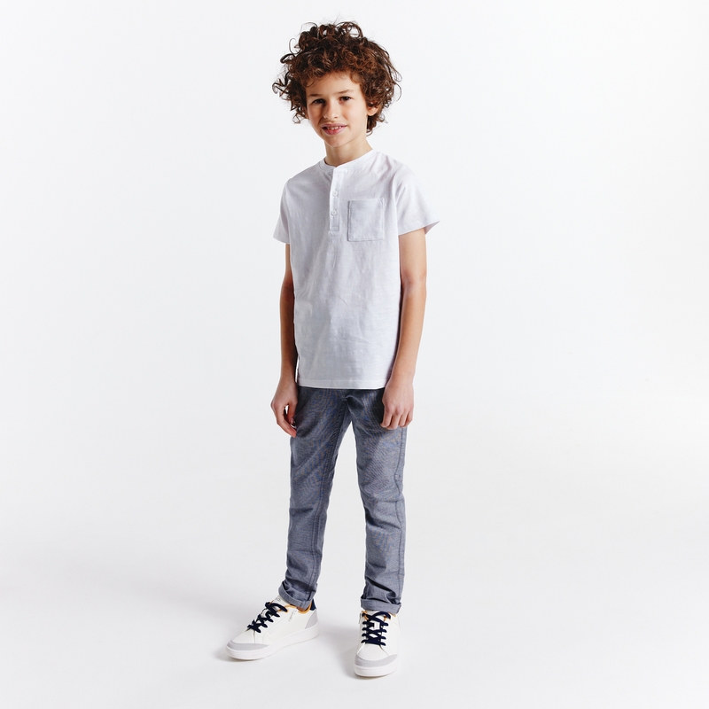 T-shirt tunisien uni blanc garçon