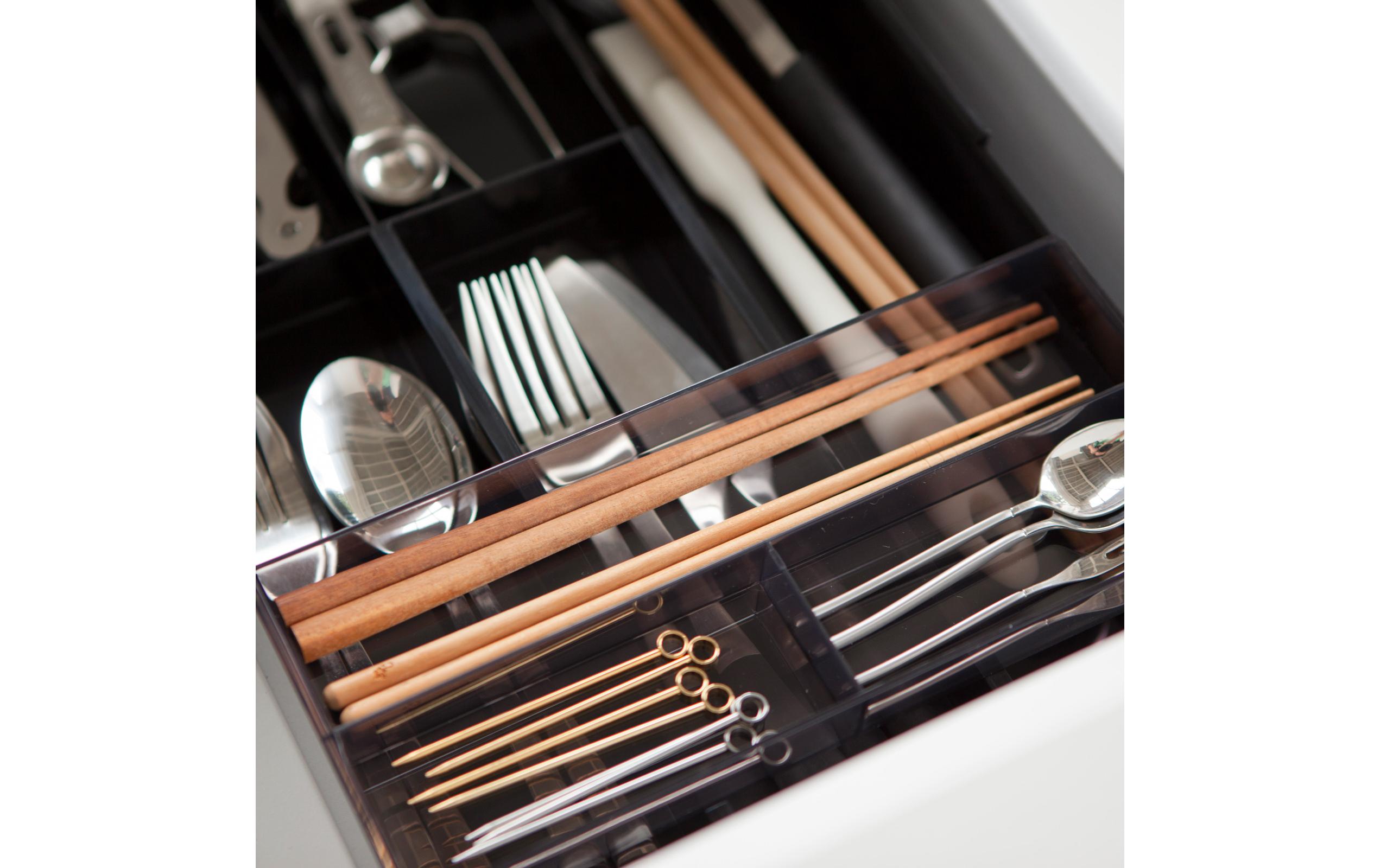 Besteckkasten TOWER SchwarzAusziehbarer Besteckkasten
