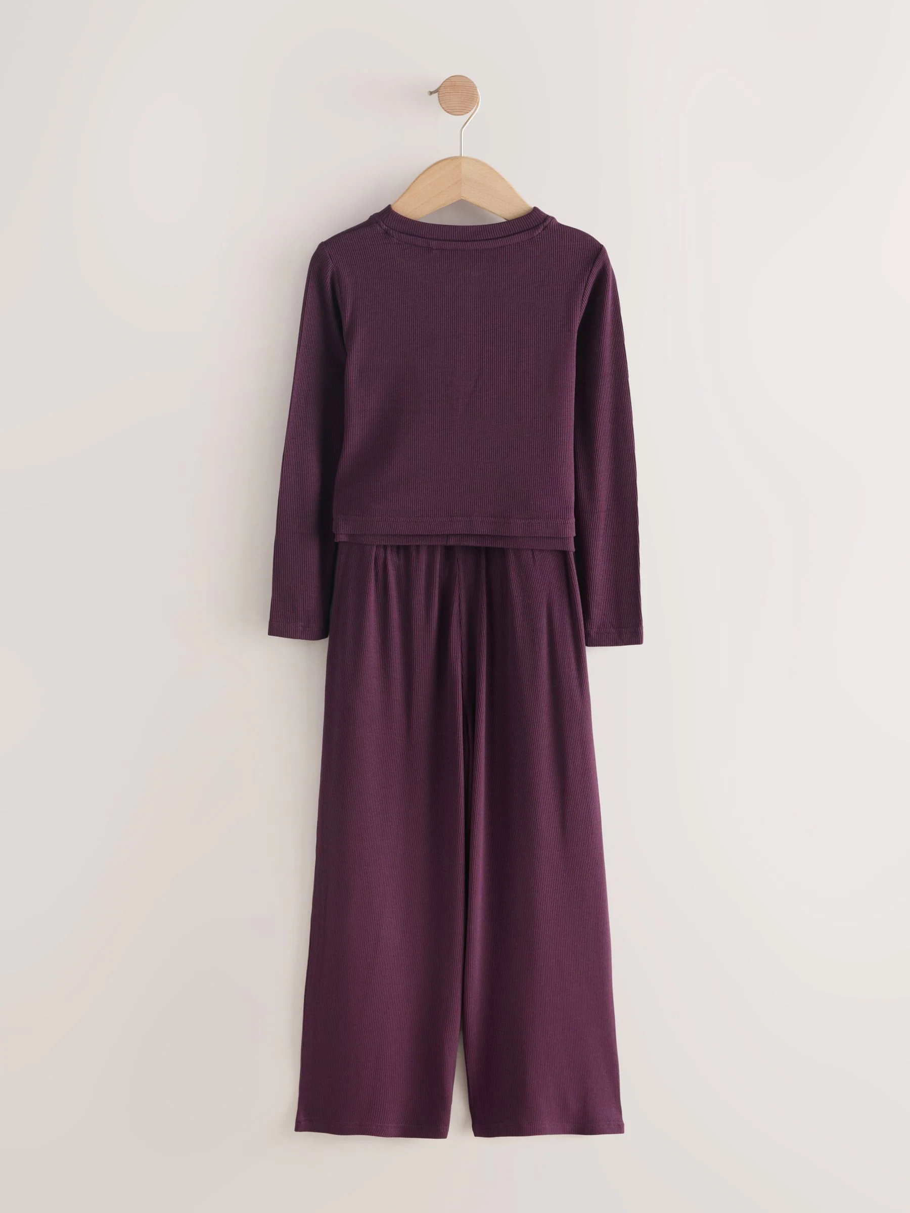 Bordeauxrood - 'Soft Folded Waistband Button Through Pyjamas (6-16yrs)