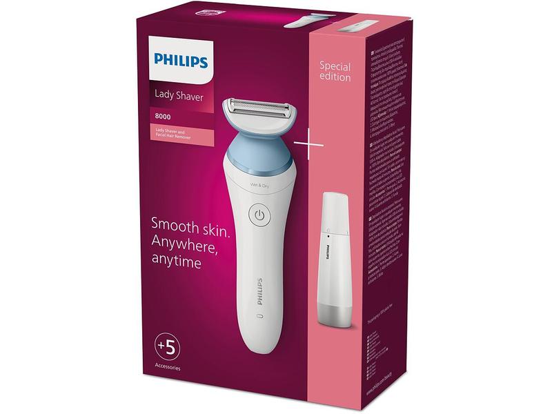 Philips Körperrasierer Lady Shaver Series 8000 BRL166/91 Kabelloser Rasierer mit Nass- und Trockengebrauch