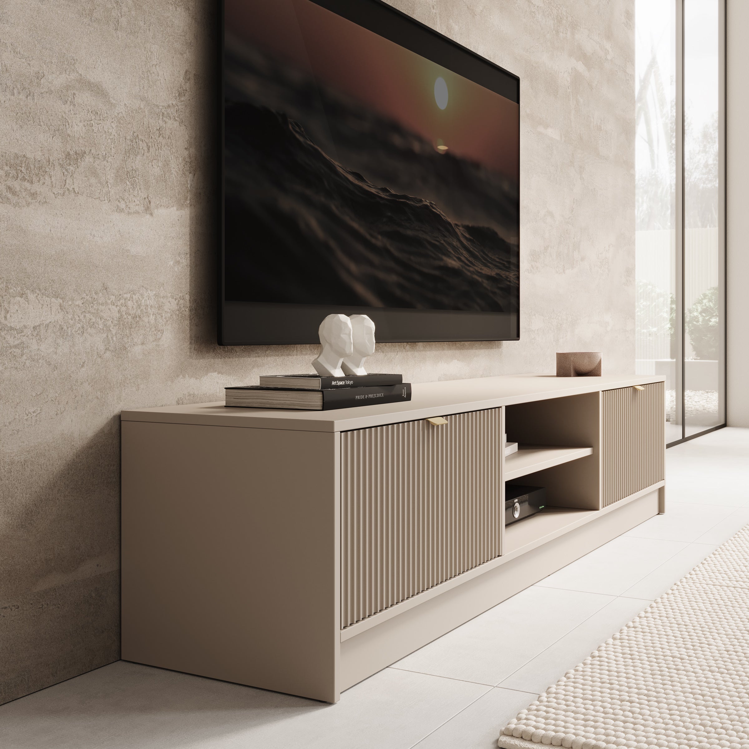 Tavares - TV-Meubel - Beige - 180x40x40 cm