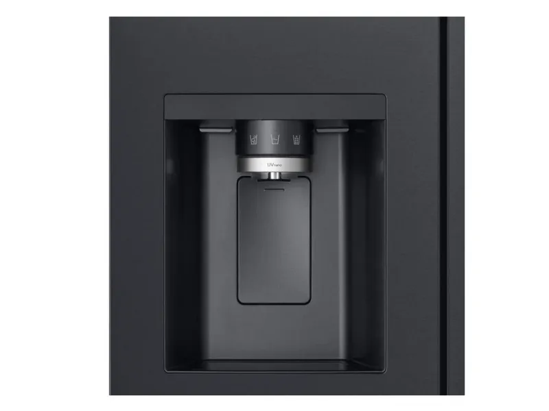 LG GSLE91EVAC, Fritstående, Amerikansk dør, Sort, LED, På døren, Glas