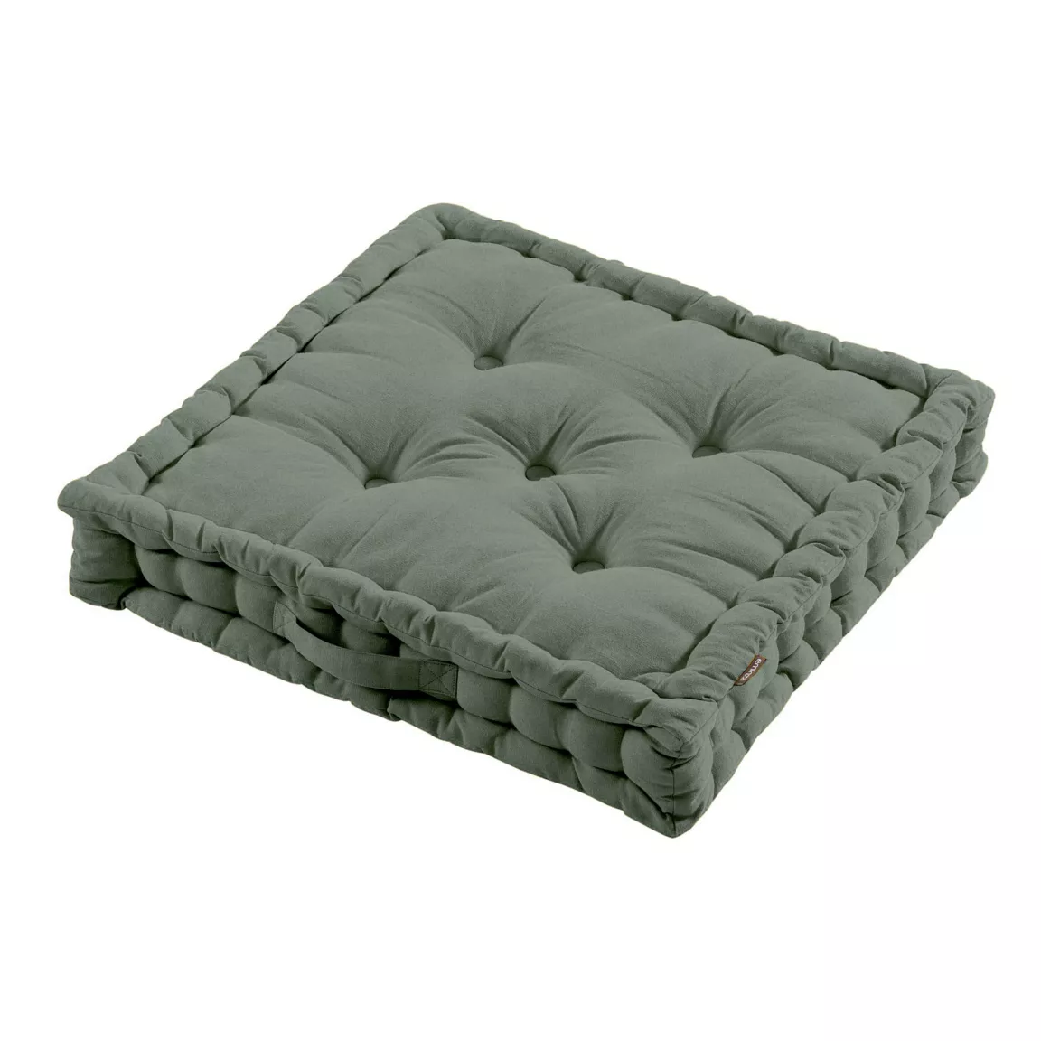 Coussin de sol coton (60 x 60 cm) Pixel Vert kaki