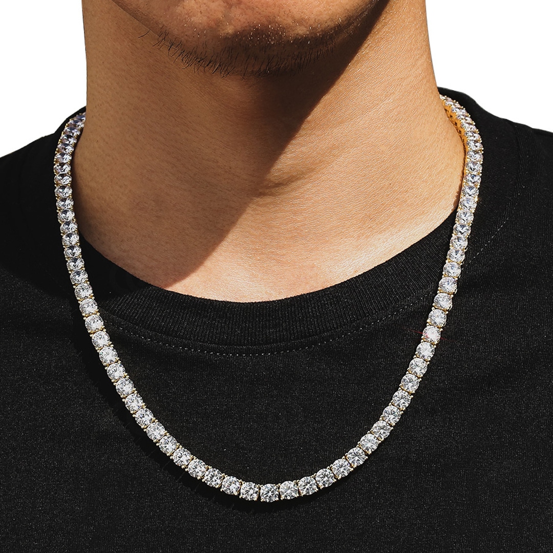 6mm Tenniscollier Gelb vergoldet mit Zirkonia