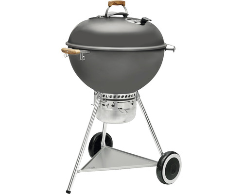 Weber Kettle Houtskoolgrill, Verjaardagseditie, 57 cm, Geëmailleerd staal, Grijs Metallic, inclusief aslade, brikettendispenser en dekselthermometer