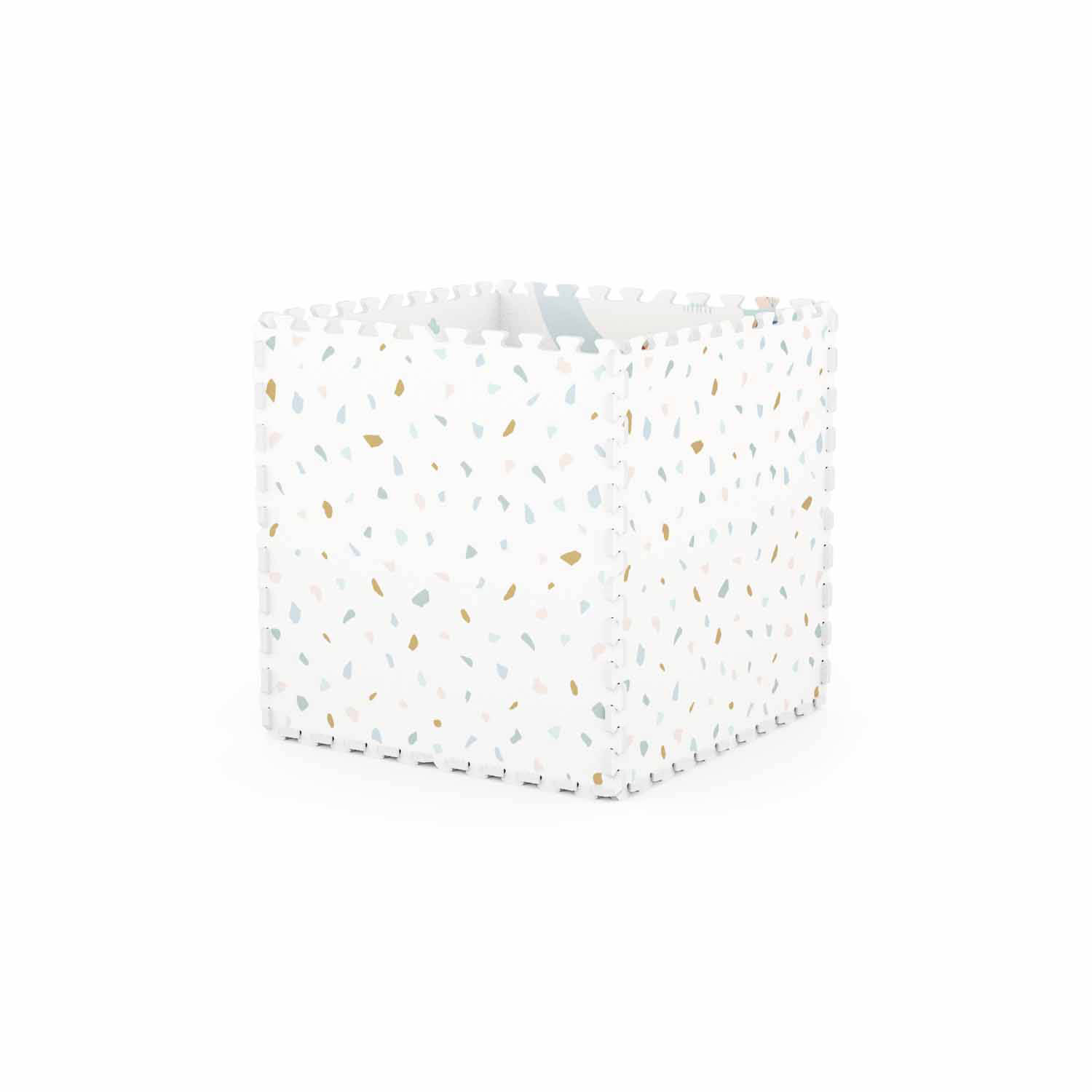 Play&Go EEVAA 2-in-1 omkeerbare puzzel speelmat en opbergdoos Village/Terrazzo (120x180cm - 6 tegels)