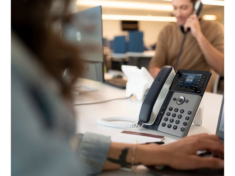 HP Tischtelefon Poly Edge E300 Grau/Schwarz/Weiss Ein Telefon für hohe Ansprüche