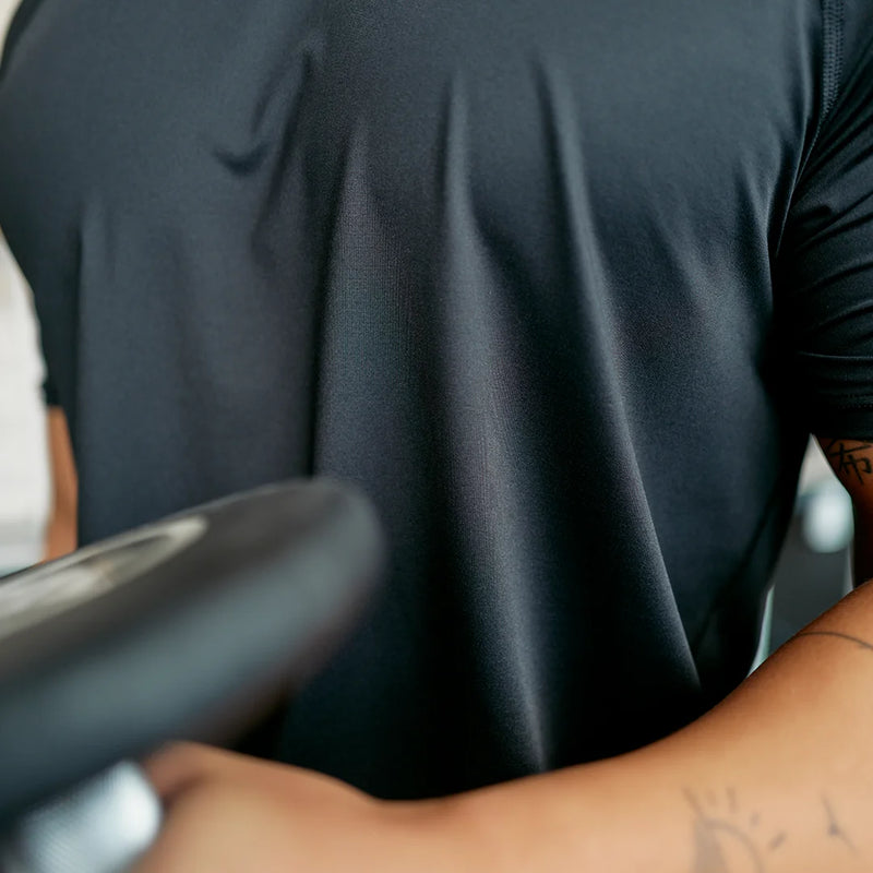 Trainingsshirt Raglan Herren aus recyceltem Polyamid Schwarz