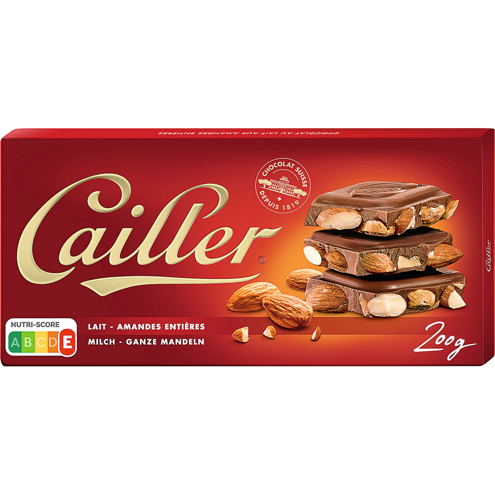 Cailler Tafelschokolade Milch & Mandeln 2 x 200 g