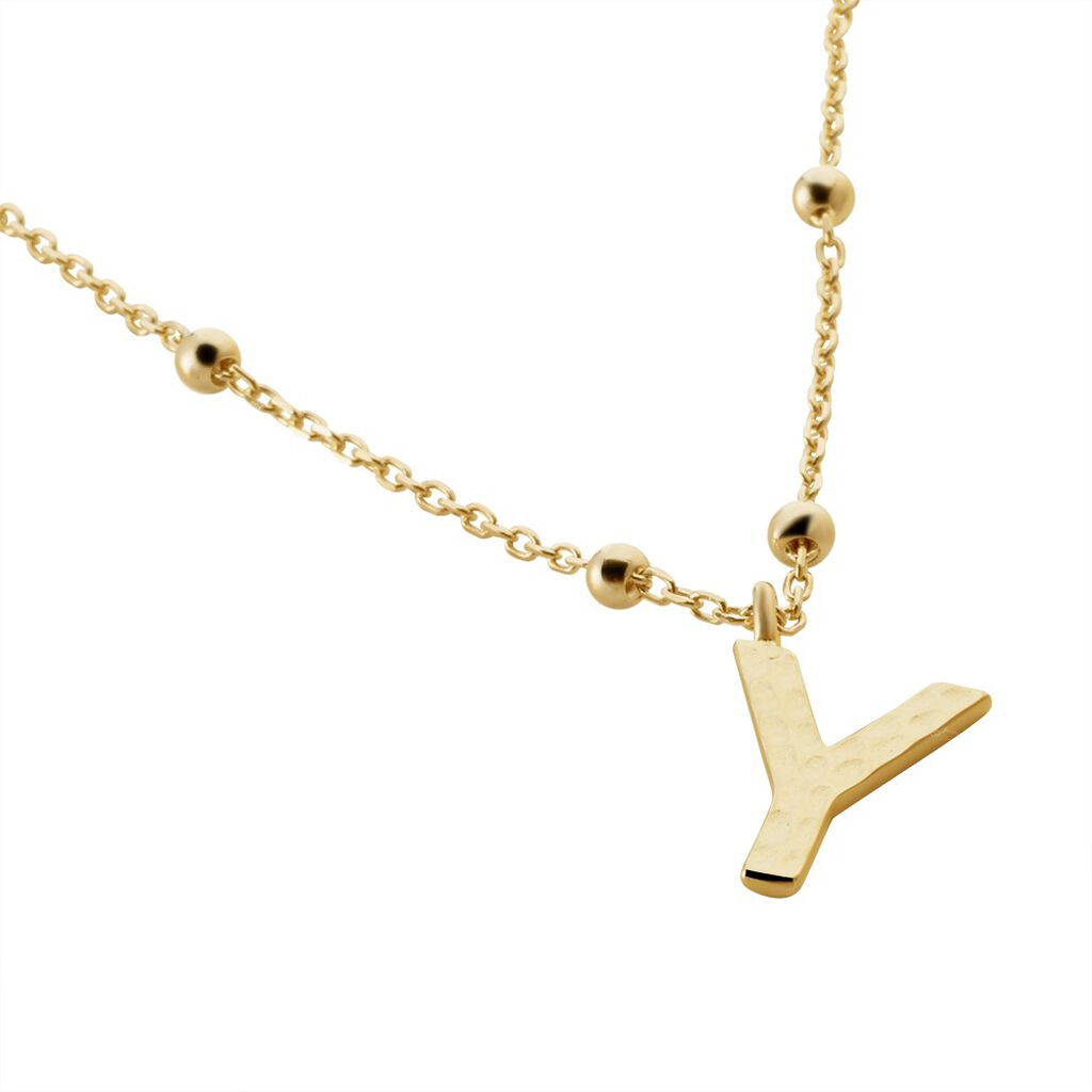 Collier Plaqué Or Jaune Lettra
