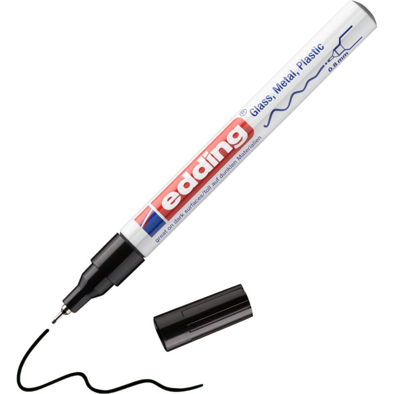Marqueur permanent Edding 780 pointe ogive 0,8 mm noir