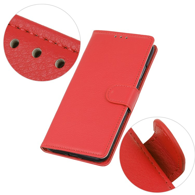 Samsung Galaxy A36 Leder Tasche Flip Cover Litchi Look - Rot