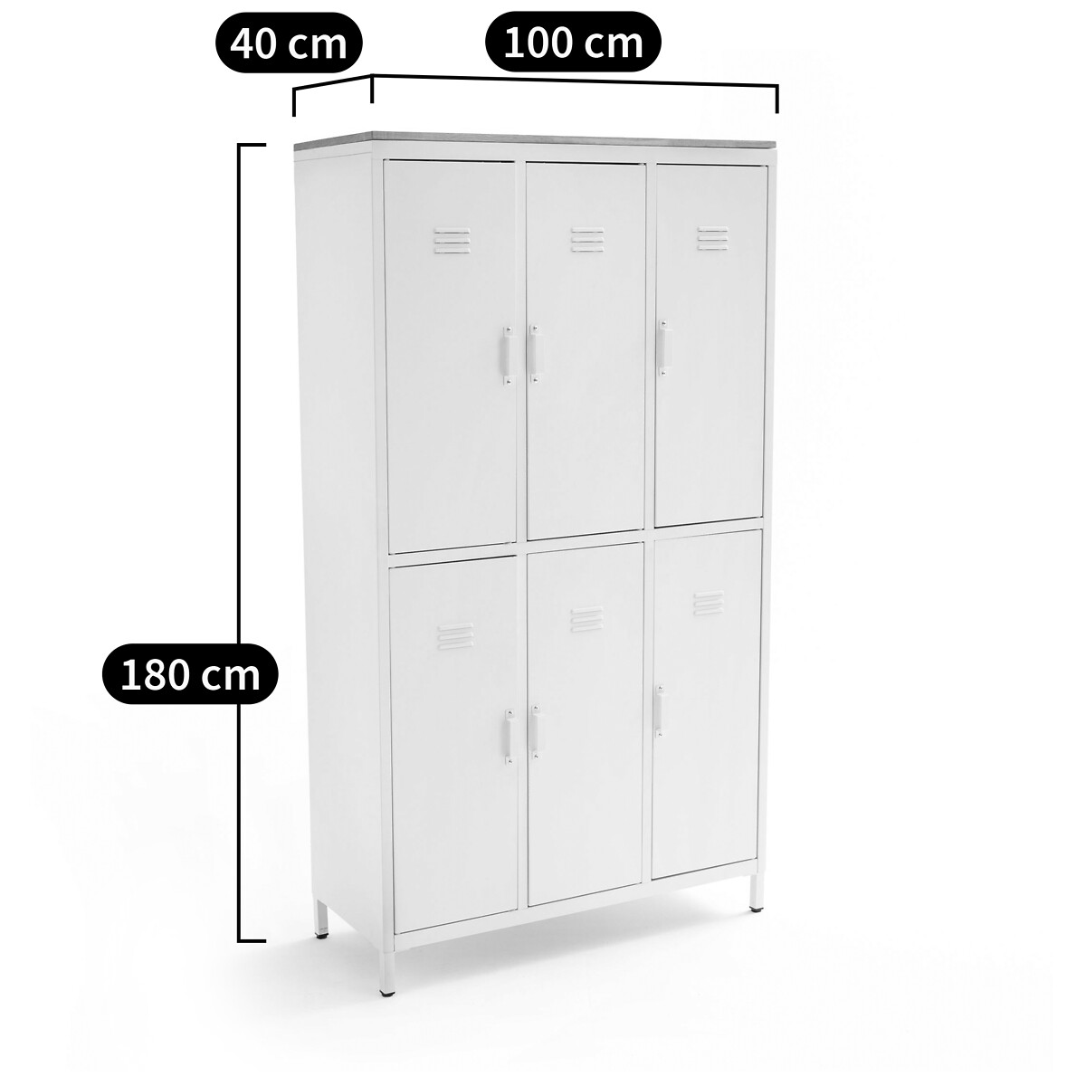 LA REDOUTE INTERIEURS<br>Armário/Guarda-roupa em metal e carvalho, 6 portas Hiba