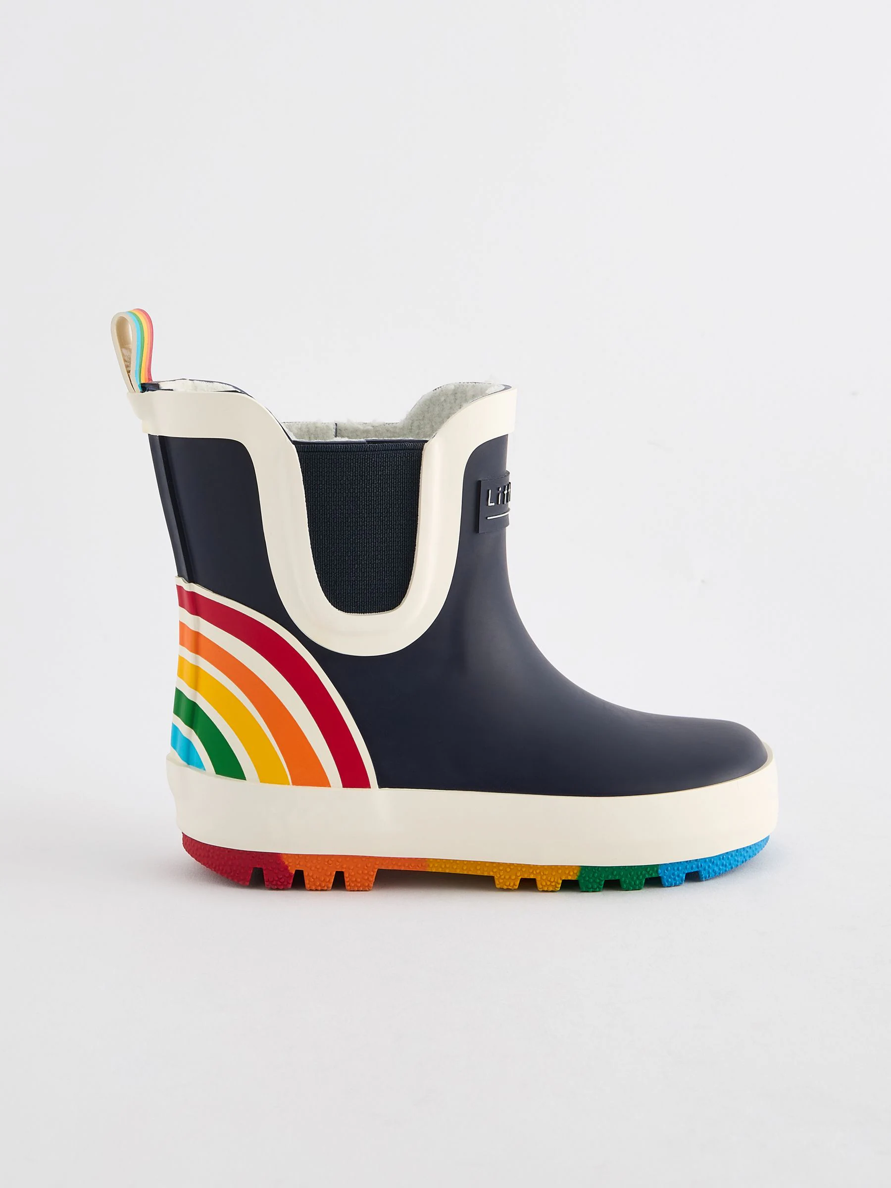 Marineblauw - Little Bird By Jools Oliver Regenlaarzen met regenboog